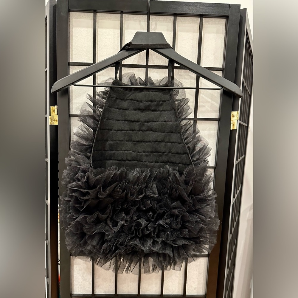 Zara Black Tulle Halter Top